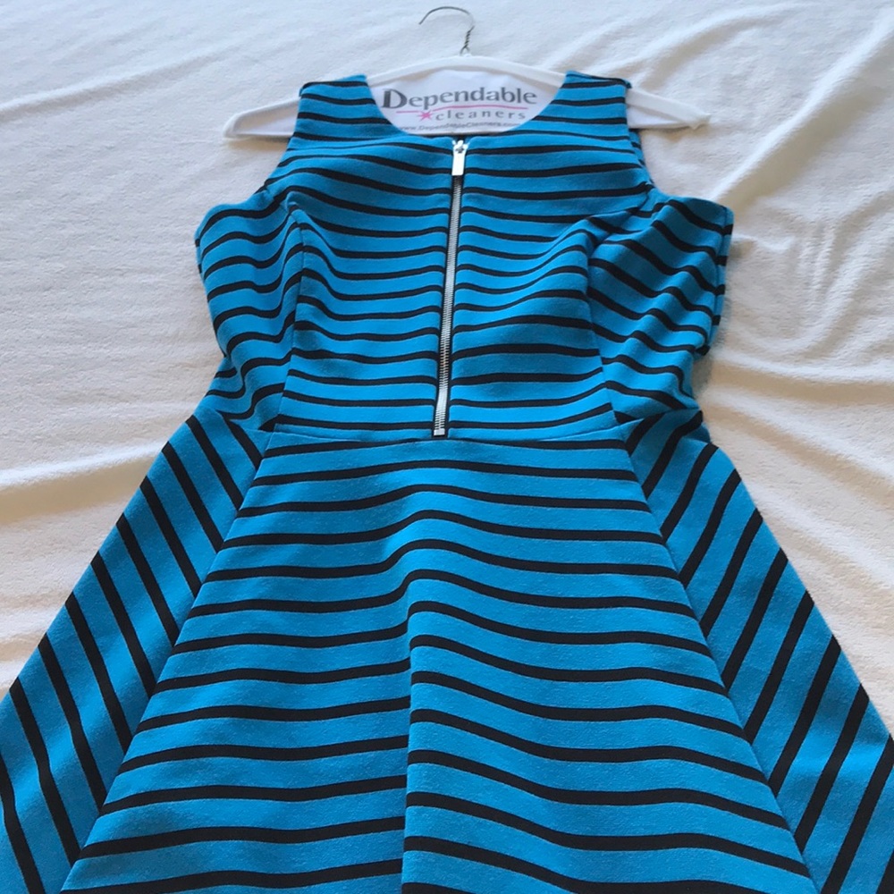 Michael Korrs cocktail dress, striped blue black